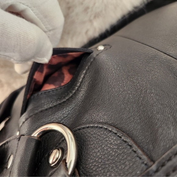 b. makowsky Leather Black Purse Bag Sachtel like new - Picture 11 of 15